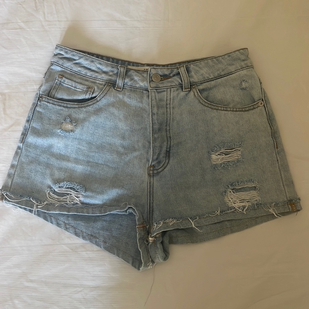 Brandy Meville Button Down Jean Shorts